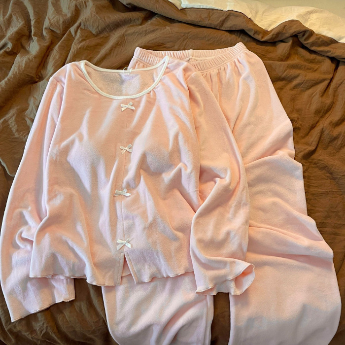 Set pijamale din catifea cu pernă pentru bust, Derong Velvet, 201-250 g/m², guler rotund, toamnă-iarnă