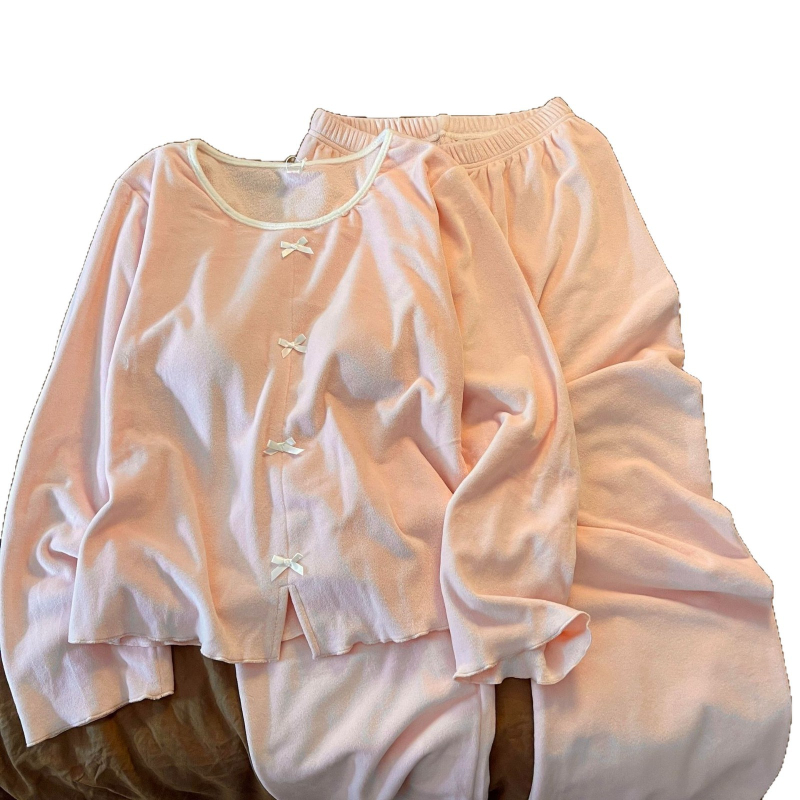 Set pijamale din catifea cu pernă pentru bust, Derong Velvet, 201-250 g/m², guler rotund, toamnă-iarnă