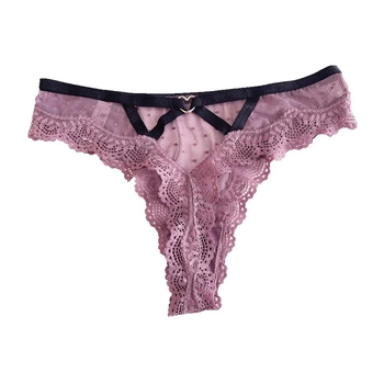 Plus dydžio nėrinių thong su aukšta elastinguma, bangos raštas ir iškirptos dirželiai, permatoma tinkle, žemas juosmuo