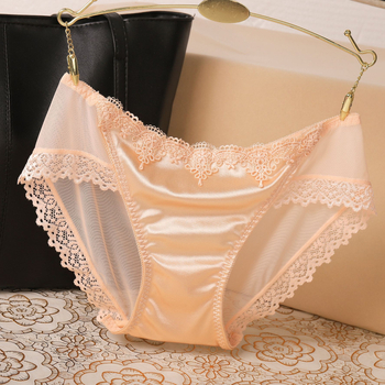 Lenjerie intimă de damă din dantelă transparentă, motiv floral, căptușeală din bumbac în zona genitală, talie joasă, material nylon, potrivită pentru toate anotimpurile