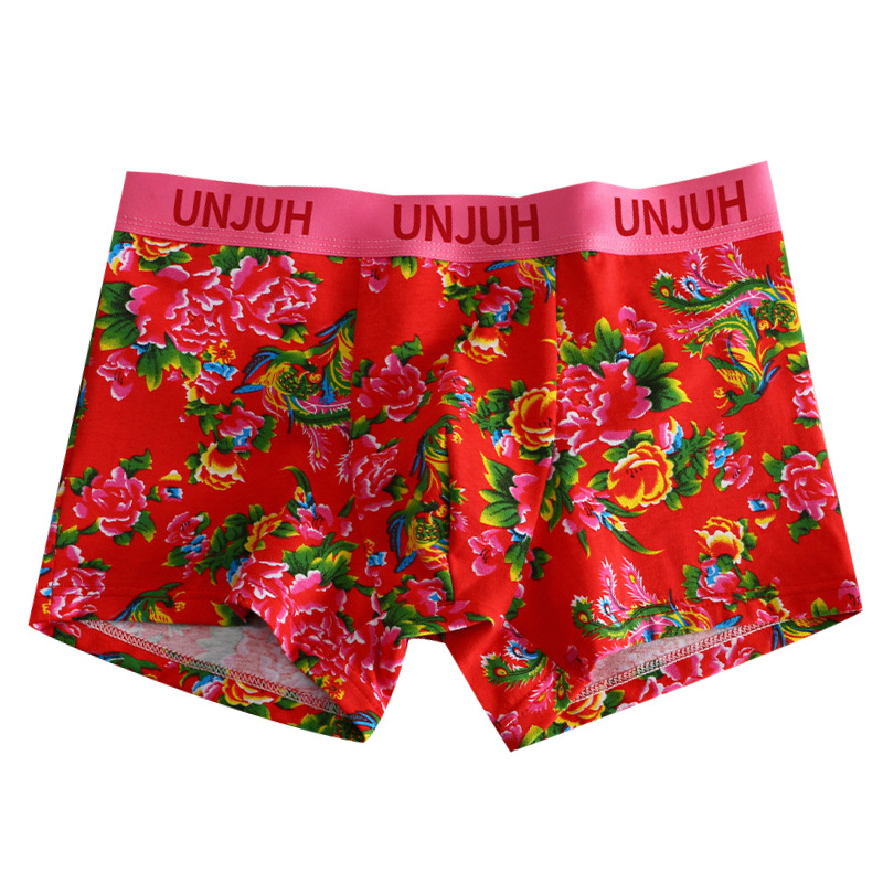 Parovi pamuk set donjeg rublja - muške bokserice i ženske bikini gaćice, prozračan, niski struk, cvjetni uzorak, udobnost kroz sve sezone