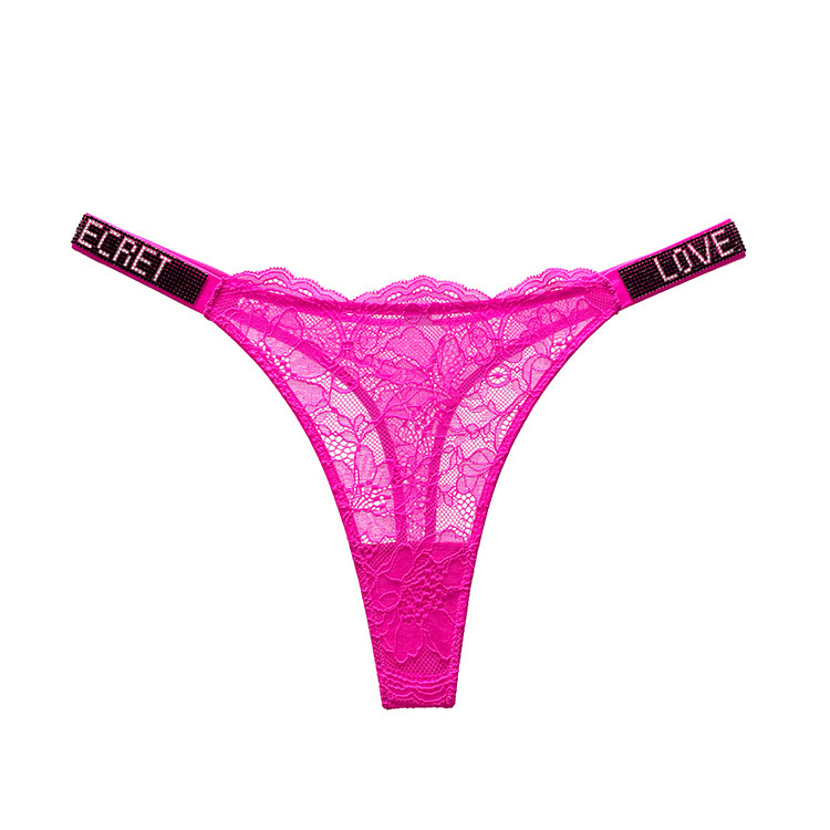 Tanga pentru femei, material ice silk, țesătură principală nylon, căptușeală din bumbac, talie medie