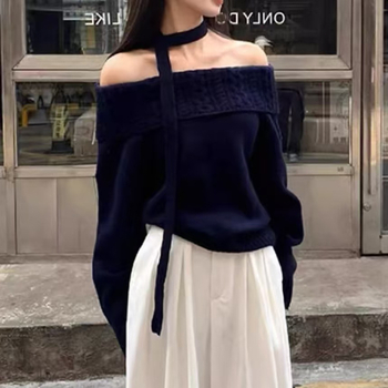 Pulover cu motiv 3D, mâneci raglan, guler cu un singur nasture, croială slim, grosime moderată