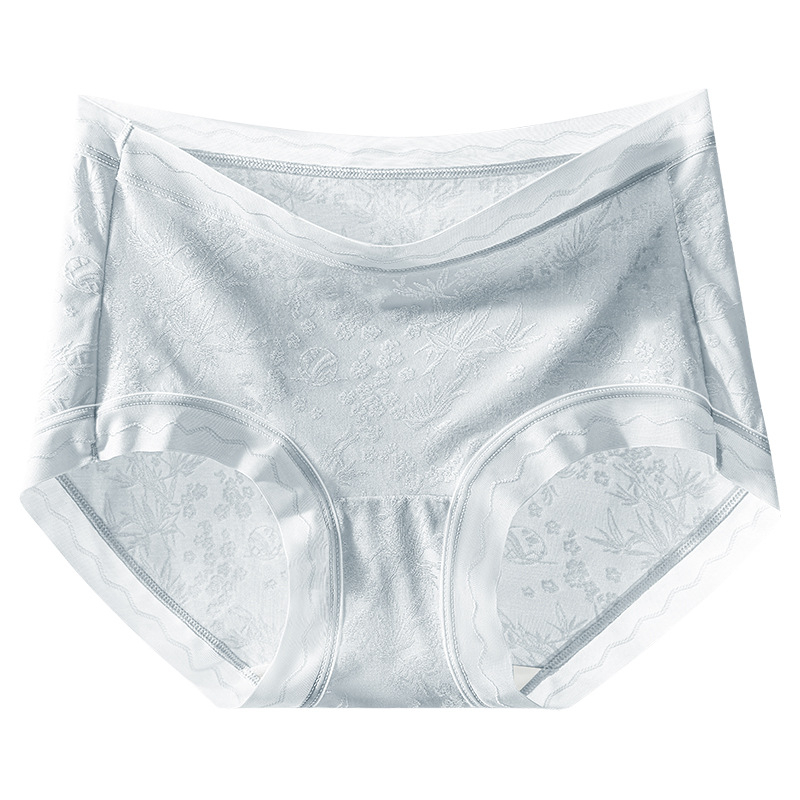 Ženske gaćice s reljefnim žakardom, prozračnije, srednja visina struka, Ice Silk tkanina, Mulberry svila za preklopnicu, antibakterijske, velika veličina
