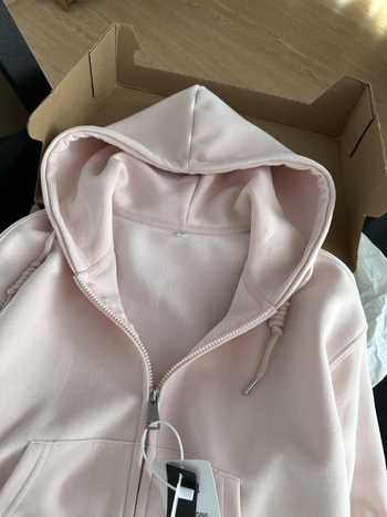 Hanorac cardigan cu capuz pentru femei, croială lejeră, lungime scurtă, material bumbac-spandex, mâneci lungi