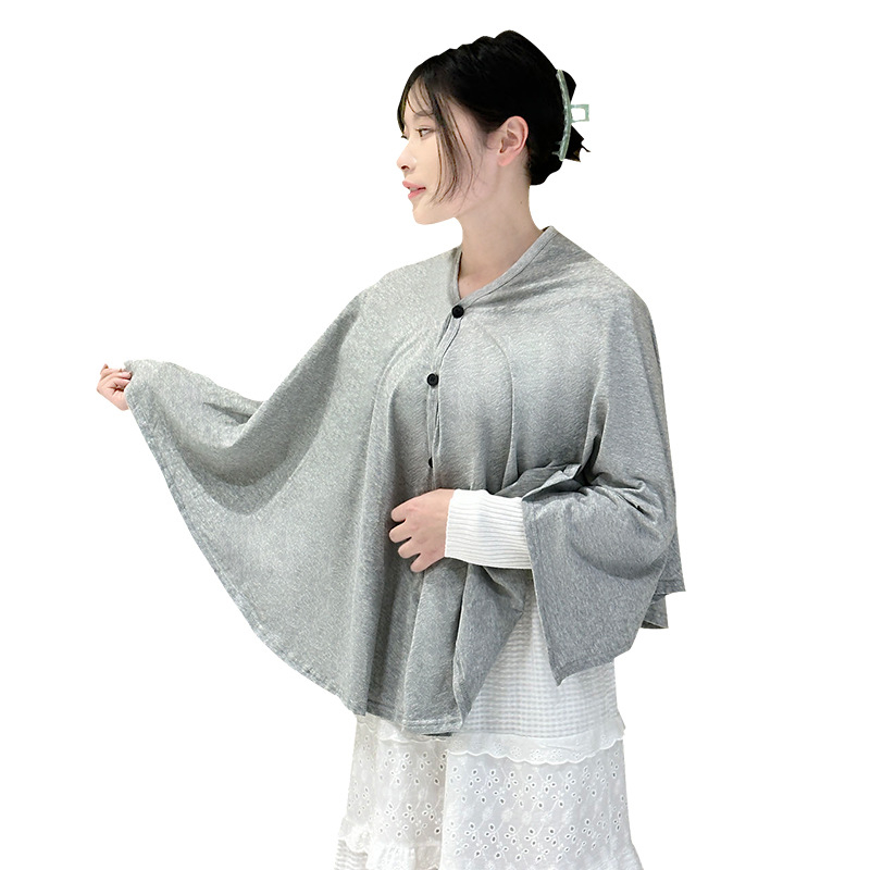 Κάλυμμα θηλασμού για εγκύους — διαπνέον πολυεστερικό ύφασμα, υπερ-λεπτό 81–100 g/m², βασικό 70–80% πολυεστέρας, μανίκια 3/4, πολυλειτουργικό ελαφρύ σάλι για θηλασμό σε όλες τις εποχές