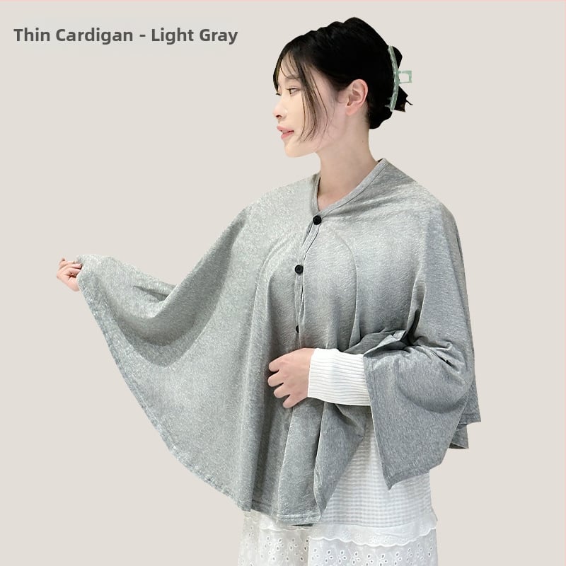 Κάλυμμα θηλασμού για εγκύους — διαπνέον πολυεστερικό ύφασμα, υπερ-λεπτό 81–100 g/m², βασικό 70–80% πολυεστέρας, μανίκια 3/4, πολυλειτουργικό ελαφρύ σάλι για θηλασμό σε όλες τις εποχές