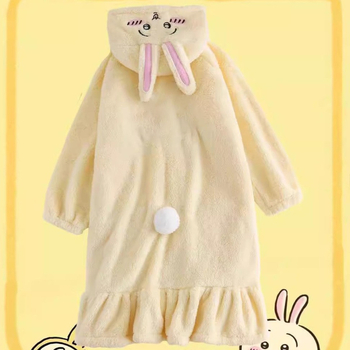 Set de pijamale din catifea corală, groasă pentru acasă, stil desen animat, decolteu în V, mâneci lungi și pantaloni