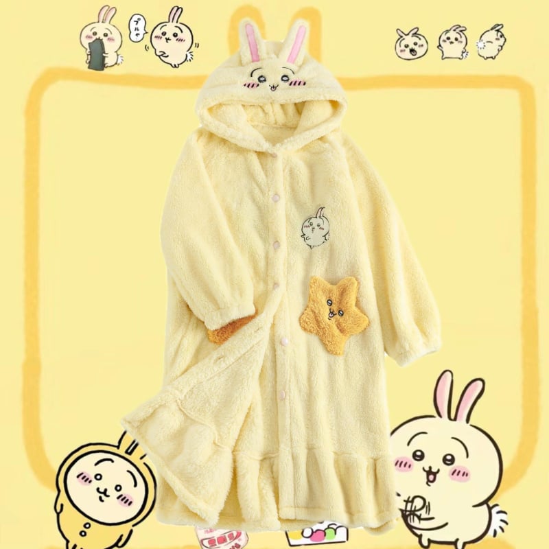 Set de pijamale din catifea corală, groasă pentru acasă, stil desen animat, decolteu în V, mâneci lungi și pantaloni