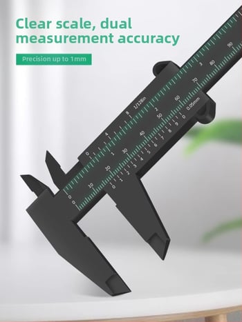 Пластмасов верниер калипер за домашно използване, миниатюрен измервателен инструмент за бижута и гривни, високопрецизен, със часовник