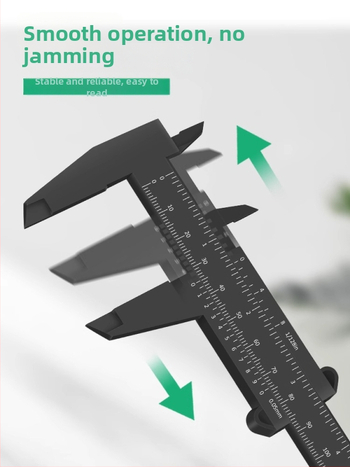 Пластмасов верниер калипер за домашно използване, миниатюрен измервателен инструмент за бижута и гривни, високопрецизен, със часовник