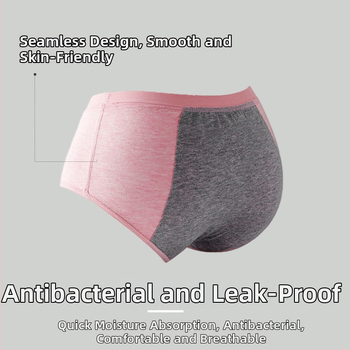 Vaikams skirtos medvilninės menstruacijų kelnaitės, aukštas liemuo, be siūlių, pagrindinis audinys 95% medvilnė, intarpas 100% medvilnė