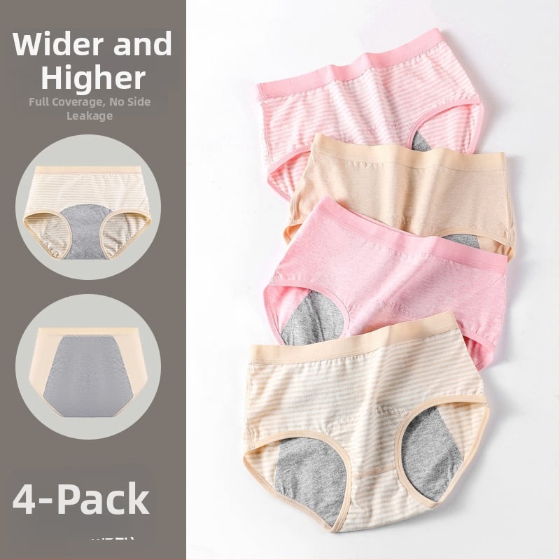 Vaikams skirtos medvilninės menstruacijų kelnaitės, aukštas liemuo, be siūlių, pagrindinis audinys 95% medvilnė, intarpas 100% medvilnė