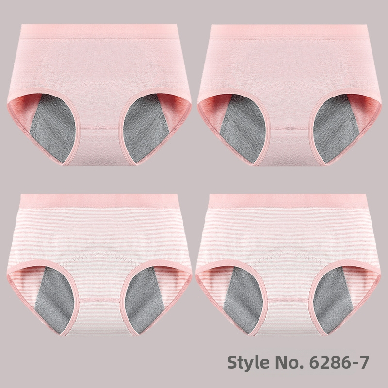 Vaikams skirtos medvilninės menstruacijų kelnaitės, aukštas liemuo, be siūlių, pagrindinis audinys 95% medvilnė, intarpas 100% medvilnė