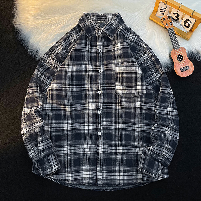 Košulja s fleece podstavom, karirani uzorak, dugi rukavi, ležerni kroj, kardigan stil