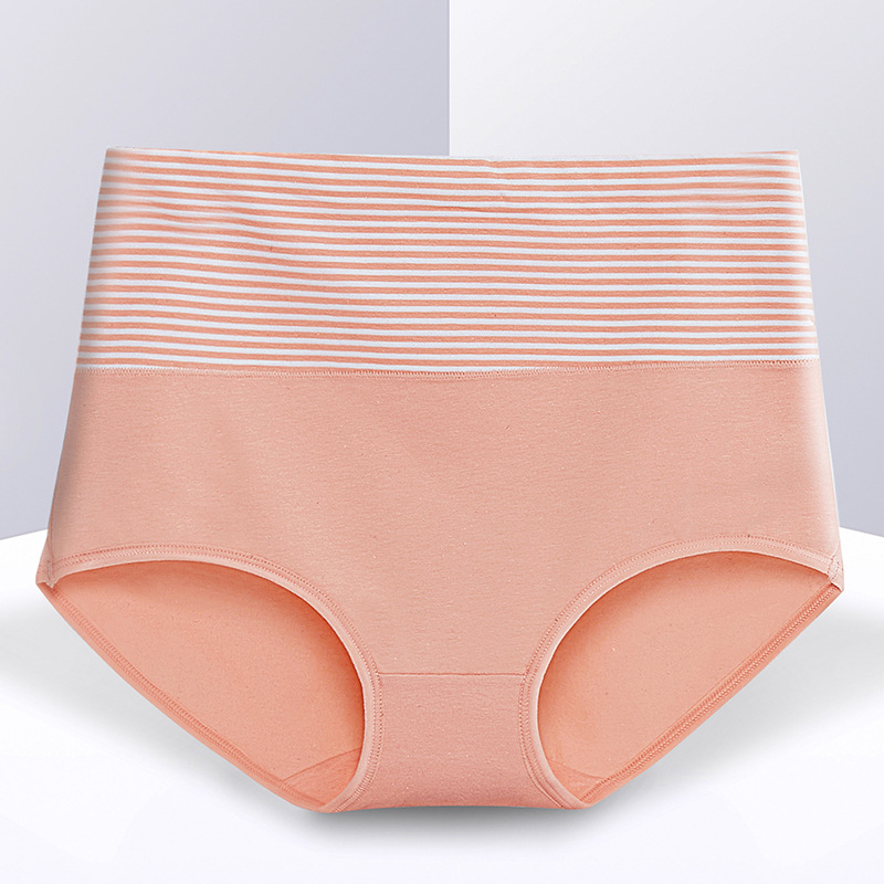 Ženske gaćice s prugama, visokim strukom, podrška trbuhu nakon poroda, plus size, 95% pamuk, prozračan materijal