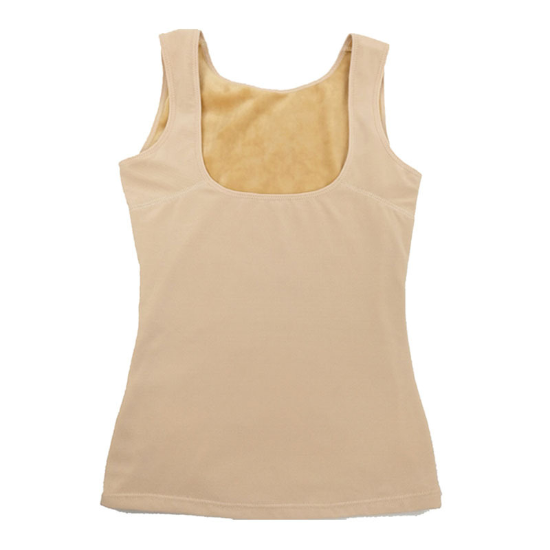 Sieviešu termālais top bez piedurknēm ar zemāku kakla līniju, flīsa odere, divslāņu, barošanai, slaids piegriezums