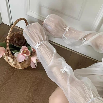 Женски UV предпазни ръкави от чифон - елегантен сладък селски стил, пролет 2025