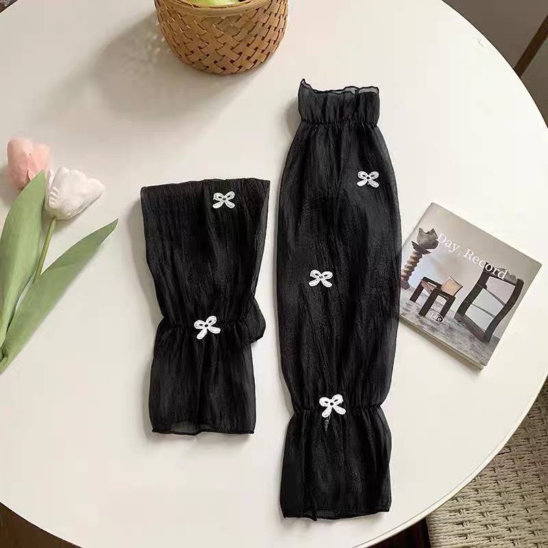 Женски UV предпазни ръкави от чифон - елегантен сладък селски стил, пролет 2025