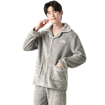 Πιτζάμες για ζευγάρια από coral fleece – 100% πολυεστέρας, 301-350 g/m2, stand collar, μακριά μανίκια