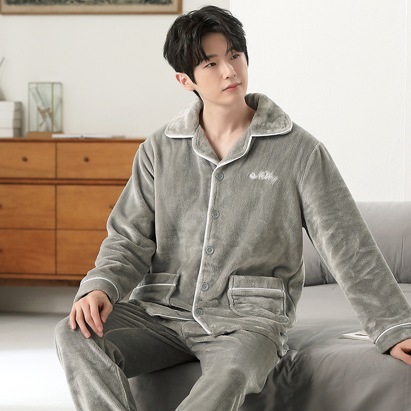 Πιτζάμες για ζευγάρια από coral fleece – 100% πολυεστέρας, 301-350 g/m2, stand collar, μακριά μανίκια