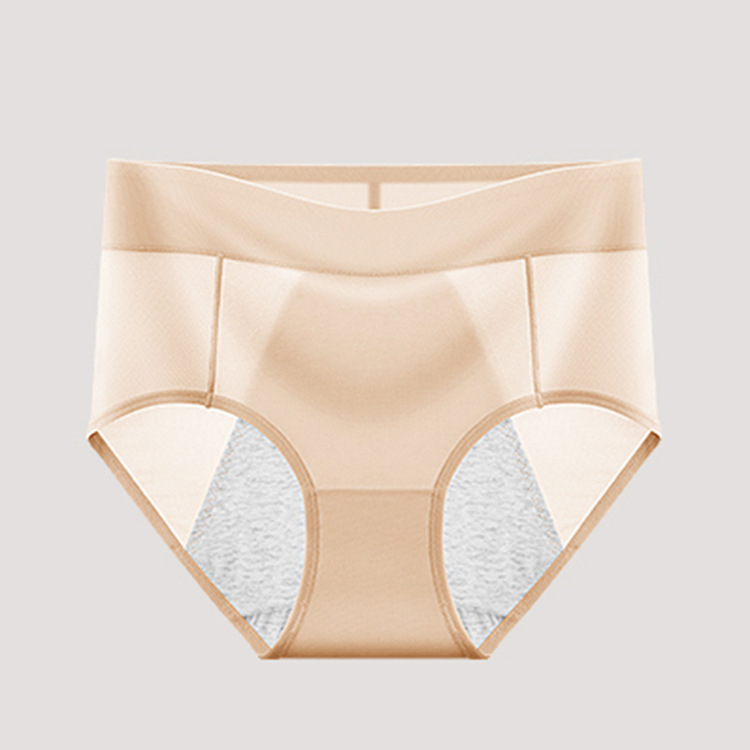 Moteriškos menstruacijų kelnaitės su aukštu liemeniu, trijų sluoksnių nepralaidumas, kvėpuojančios, greitai džiūstančios, pagrindinis audinys: nailonas, intymi įdėklas: medvilnė