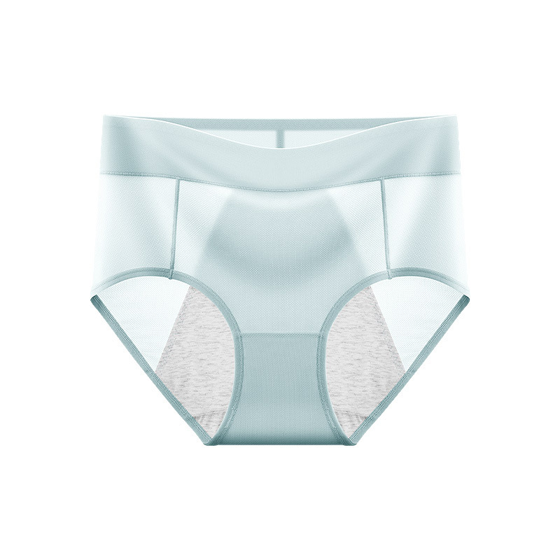 Moteriškos menstruacijų kelnaitės su aukštu liemeniu, trijų sluoksnių nepralaidumas, kvėpuojančios, greitai džiūstančios, pagrindinis audinys: nailonas, intymi įdėklas: medvilnė