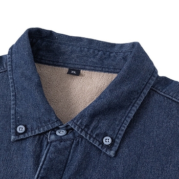 Muška košulja od pamuka s fleece podstavom, dugi rukavi, ovratnik s klopom, džepovi, opušten kroj