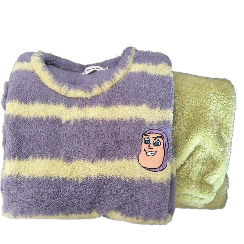 Muške pidžame od koralnog veluira, set s dugim rukavima, debeli flanel zimi, velika veličina