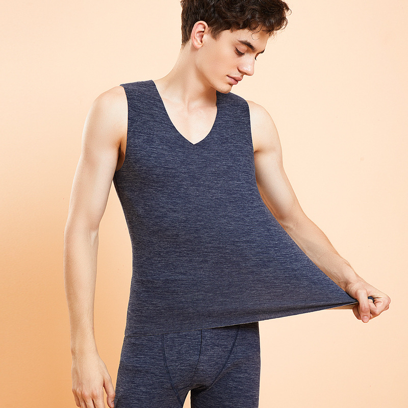 Unisex topla kašmir vest s kružnim izrezom, bez rukava, debela tkanina