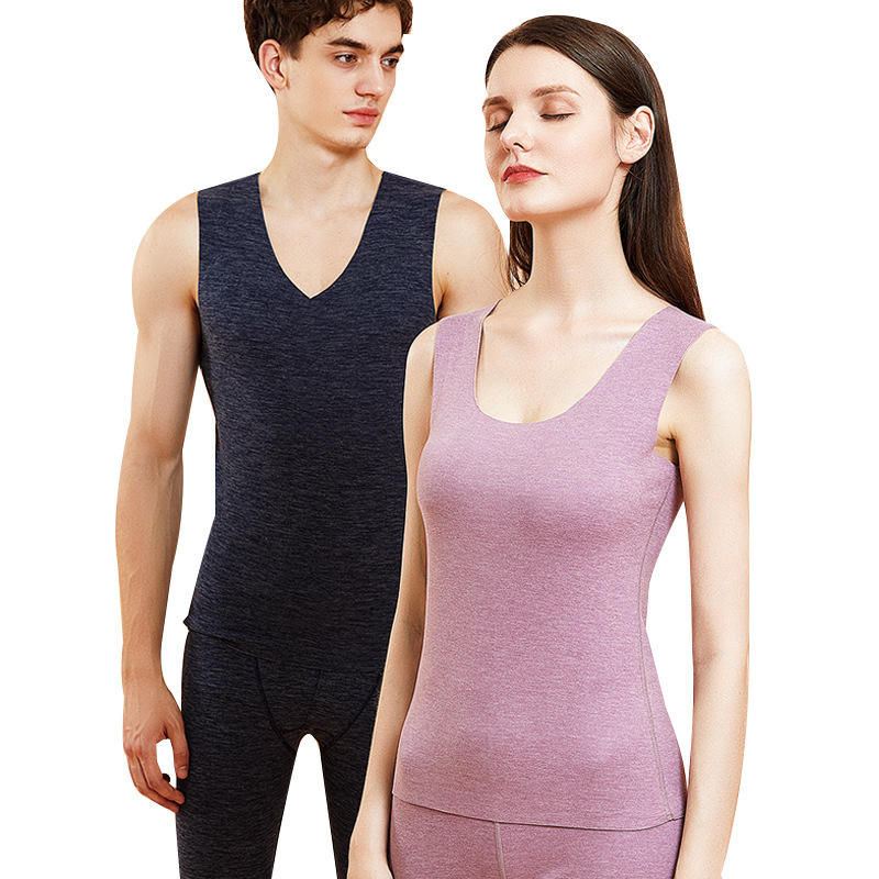 Unisex topla kašmir vest s kružnim izrezom, bez rukava, debela tkanina