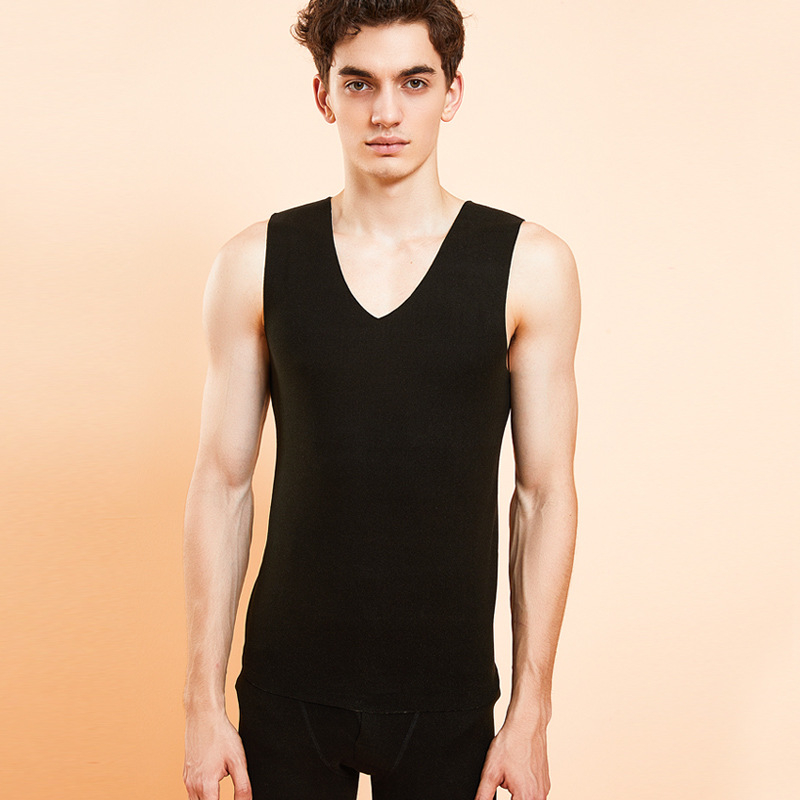Unisex topla kašmir vest s kružnim izrezom, bez rukava, debela tkanina
