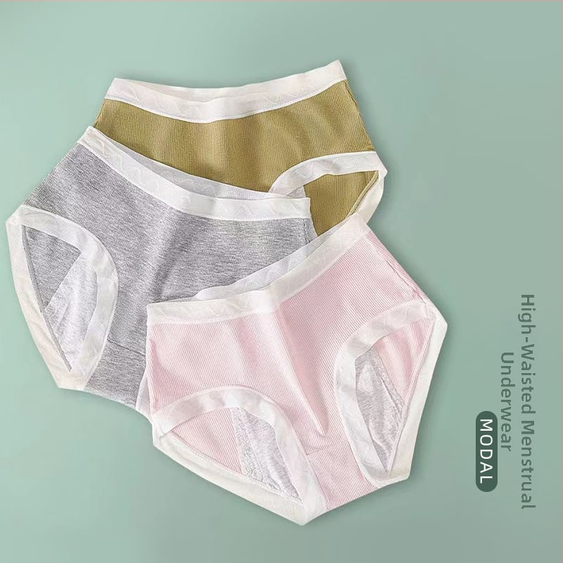 Moteriški aukštos liemens apatiniai, medvilnė 95%, modalinis intymus įdėklas 95%, megzta medžiaga