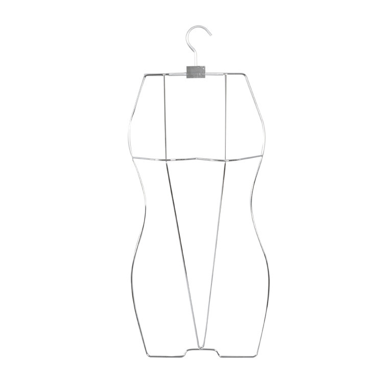 Maudymosi kostiumėlių ir apatinių drabužių ekspozicijos stovas – metalinis pakabų laikiklis, nerūdijančio plieno rėmas, lengvas prabangos stilius, skirtas pakaboms, kelnioms ir kaklaraiščių laikymui