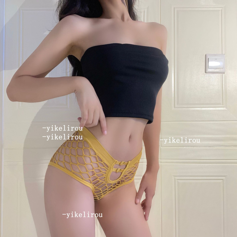 Найлонови безшевни дамски бикини със средна талия и мрежеста тъкан, дишащи, памучна чатала