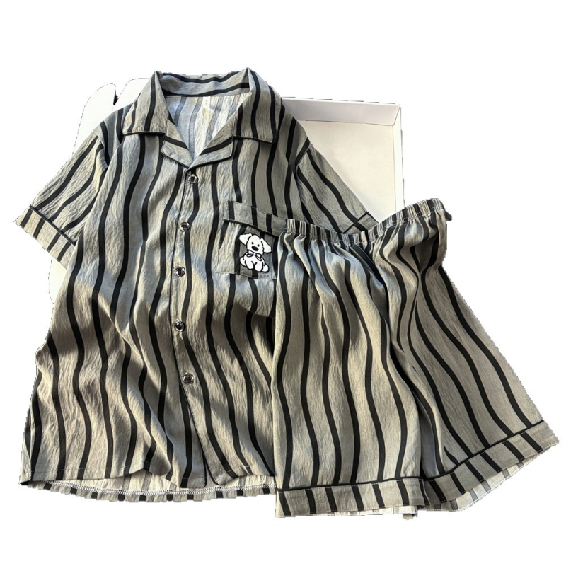 Muški pidžama set: Cloud Cotton, kratki rukavi, šorcevi, lagana tkanina, pogodno za proljeće, ljeto i jesen