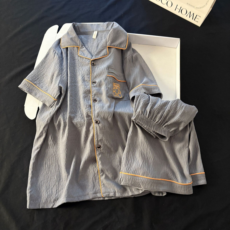 Muški pidžama set: Cloud Cotton, kratki rukavi, šorcevi, lagana tkanina, pogodno za proljeće, ljeto i jesen