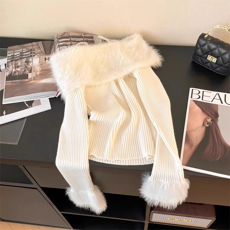 Bluza s jednim ramenom, dugi rukavi, rukav trompet, pulover, poliester