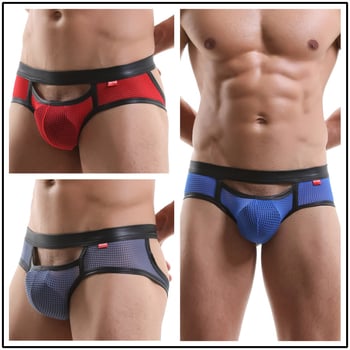 Tanga pentru bărbați din nailon, cu design U-convex, țesătură jacquard respirabilă, talie joasă, căptușeală între coapse Spandex 87%