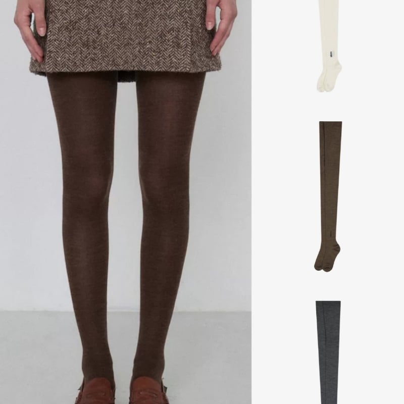 Vuneni legginsi, čarape i hulahopke – Jednobojne, Srednje debijine, Ženski japanski stil