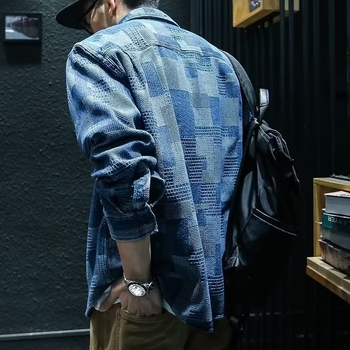 Muška košulja s dugim rukavima, ovratnik lapel, ležerni kroj, jednobojna tkanina, poliester 70% smjesa, džep dekor