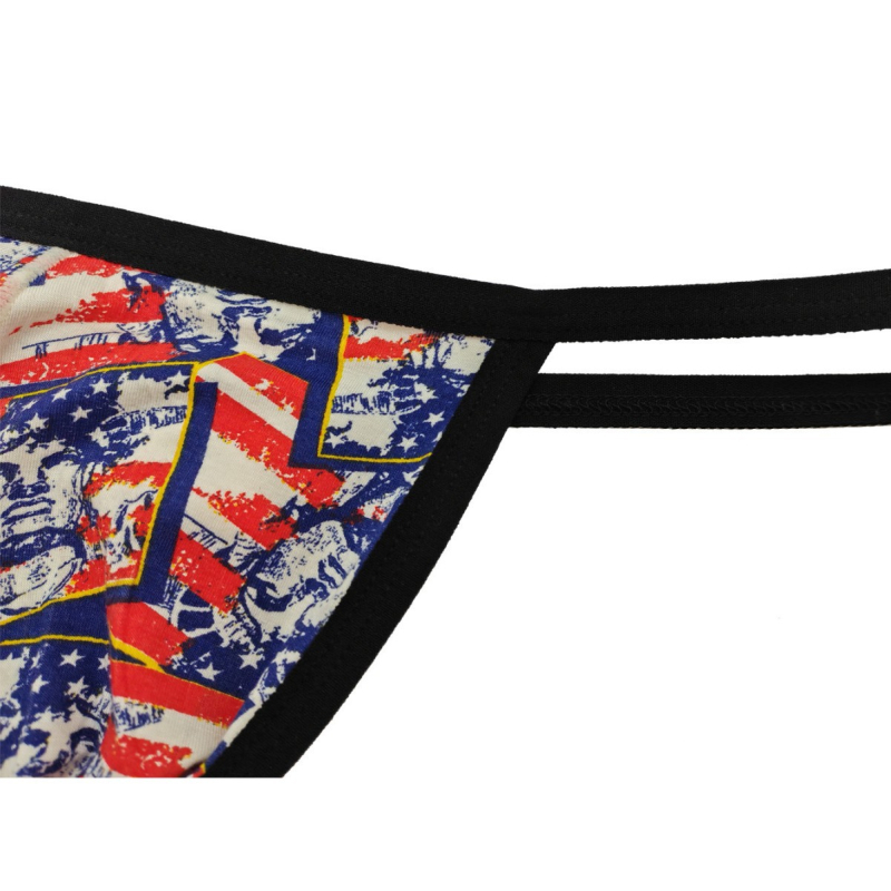 Thong din bumbac pentru bărbați, talie joasă, căptușeală din bumbac între picioare, 90–95% conținut de bumbac