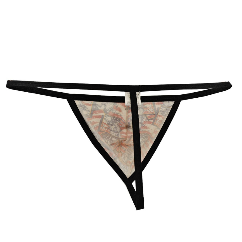 Thong din bumbac pentru bărbați, talie joasă, căptușeală din bumbac între picioare, 90–95% conținut de bumbac