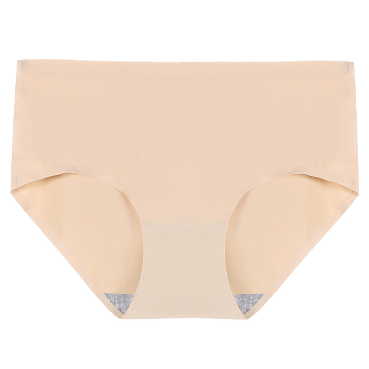 Bezšivne ženske gaćice od ice silk, prozračne, srednje visoki struk, pamukasta podstava u području prepona, jednobojne bikini gaćice za veće veličine