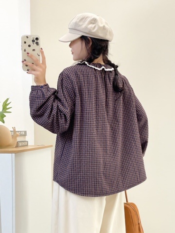 Košulja s uzorkom houndstooth, ovratnik lapel, pamuk 80–90%, fleec podstava zimi, opuštena kroj