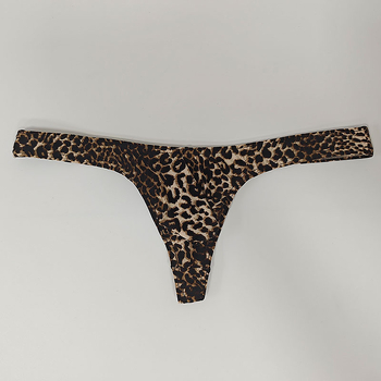 Lenjerie intimă masculin tip thong, imprimeu leopard, buzunar pentru bulge, talie joasă, poliester 90-95%