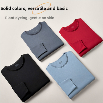 Vīriešu termālais apakšveļas komplekts no kokvilnas-modāla maisījuma rudens-ziema, vienslāņa audums 161–180 g/m², mērena siltuma