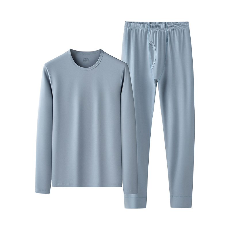 Vīriešu termālais apakšveļas komplekts no kokvilnas-modāla maisījuma rudens-ziema, vienslāņa audums 161–180 g/m², mērena siltuma