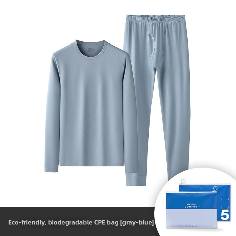 Vīriešu termālais apakšveļas komplekts no kokvilnas-modāla maisījuma rudens-ziema, vienslāņa audums 161–180 g/m², mērena siltuma