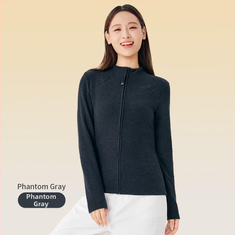 Sieviešu termo jaka ar velūra iekšējo odieru un pusi stāvoša kakla, viskozes audums, 201–250 g/m2, piemērota gan ārējai jakai, gan kā pamatslānis